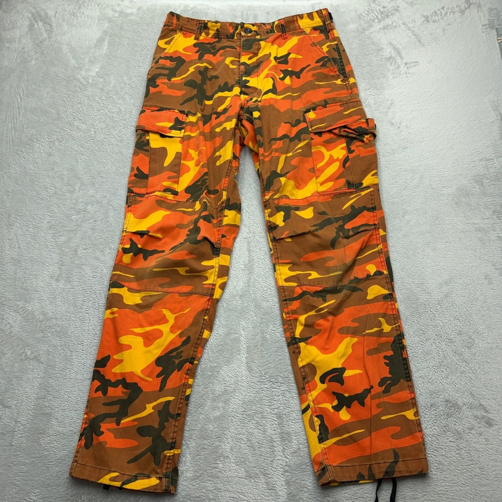 Rothco Cargo Pants Mens Medium Orange Camouflage BDU Tactical Utility Trousers